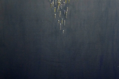 Richnes increases, 2012, mixt technique( guitar strings, acrylic on canvas), 100x80cm